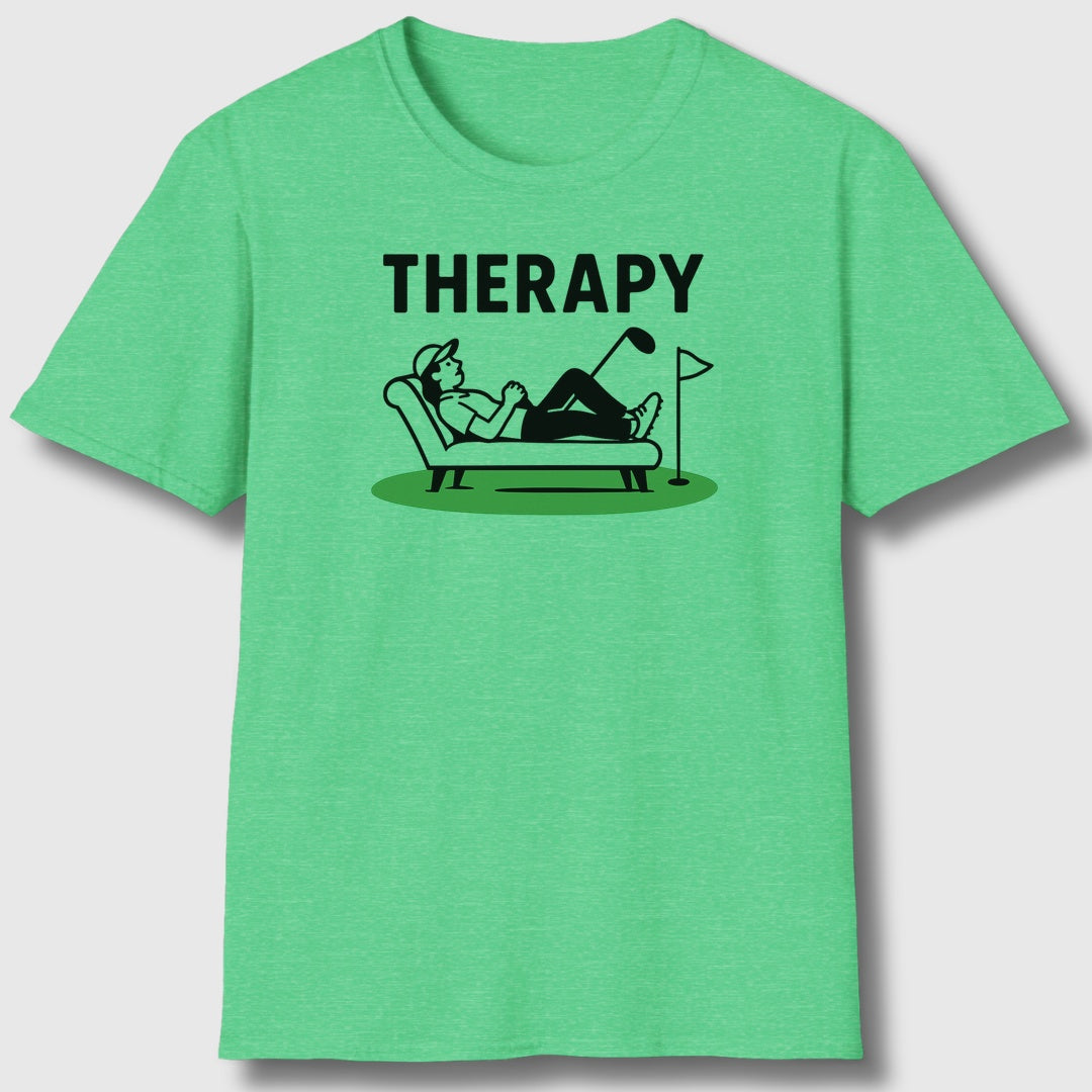 Golf Therapy - Adult Golf T-Shirt in Heather Irish Green