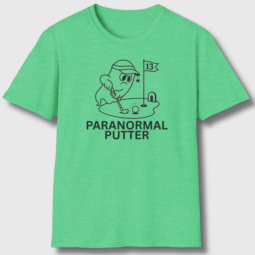 Paranormal Putter - Adult Golf T-Shirt in Heather Irish Green