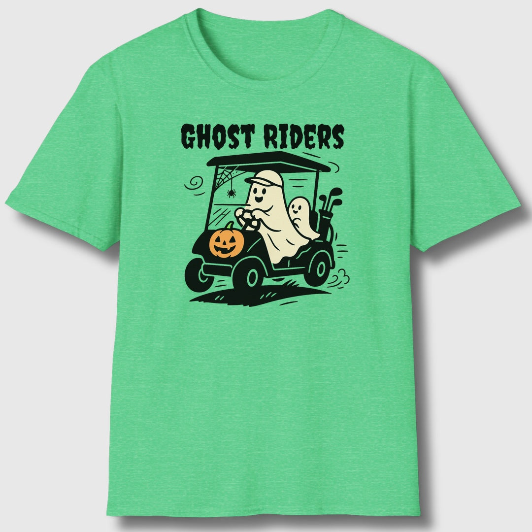 Ghost Riders - Adult Golf T-Shirt in Heather Irish Green