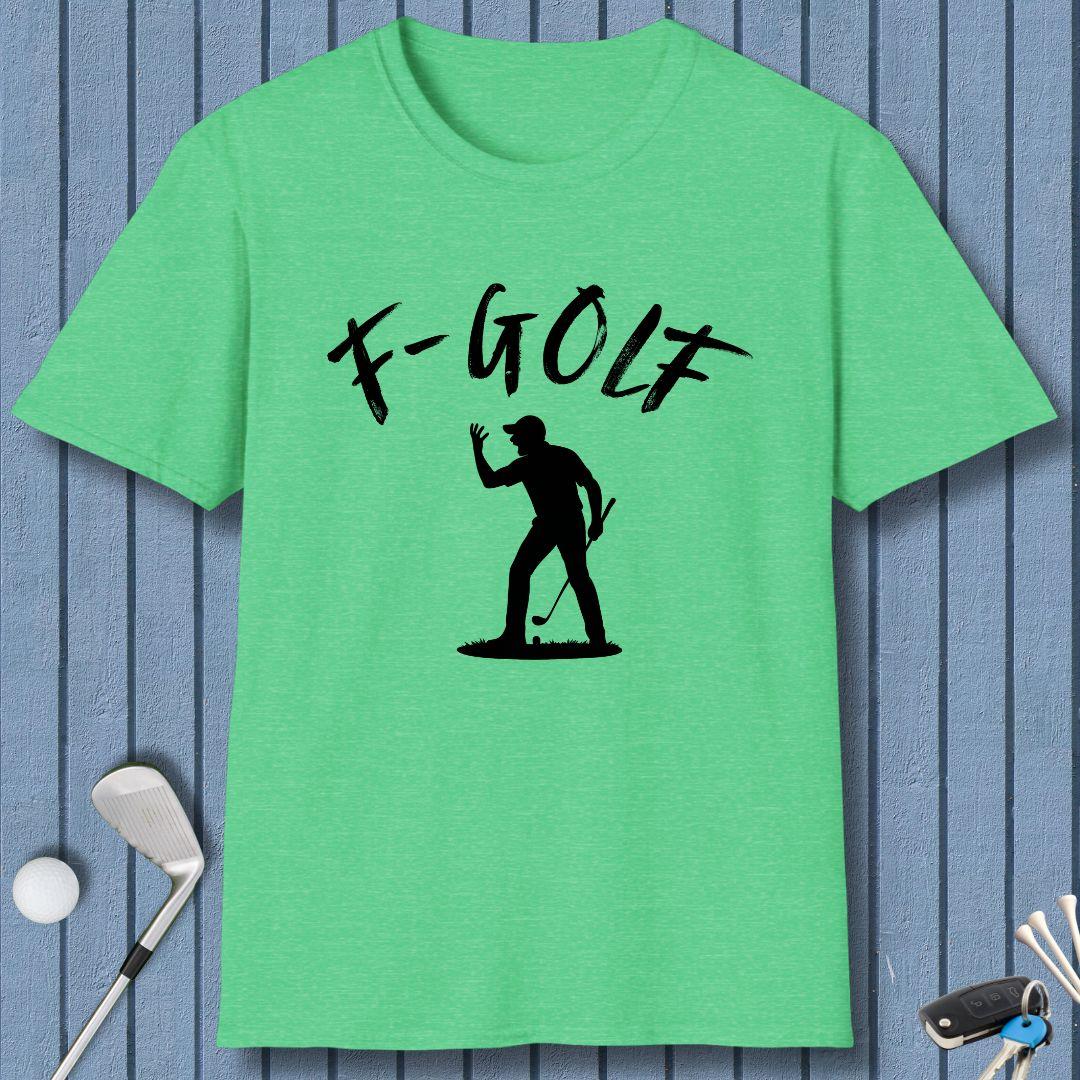 F-Golf - Male Golfer T-Shirt in Heather Irish Green, great for casual wear. Find more fun golf focused products at oneforetheages.com