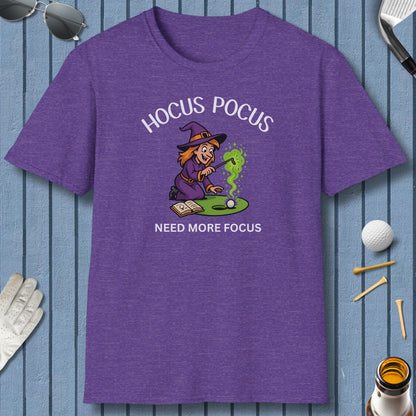 Hocus Pocus, Need More Focus - Adult Golf T-Shirt in Heather Purple