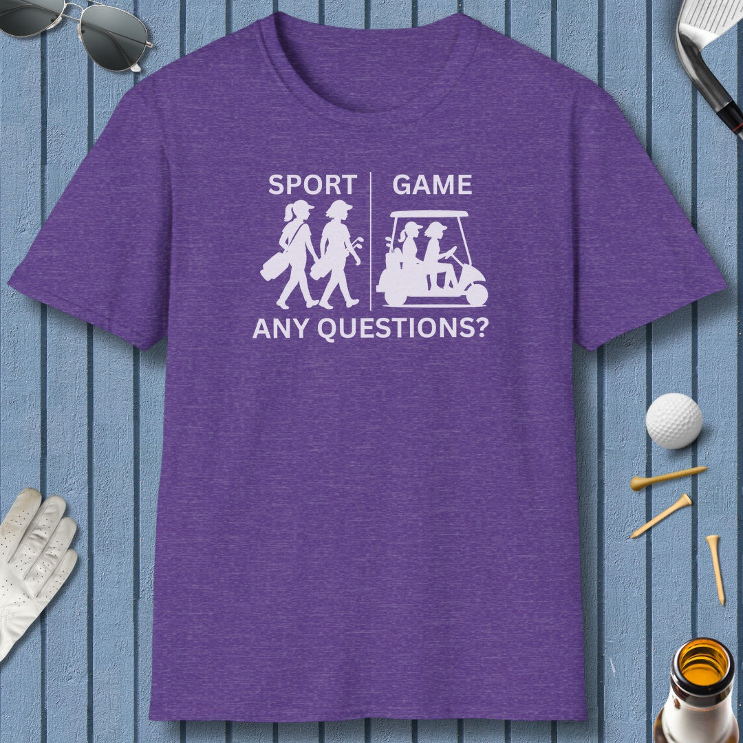 SPORT vs. GAME (Female) - Adult Golf T-Shirt in Heather Purple