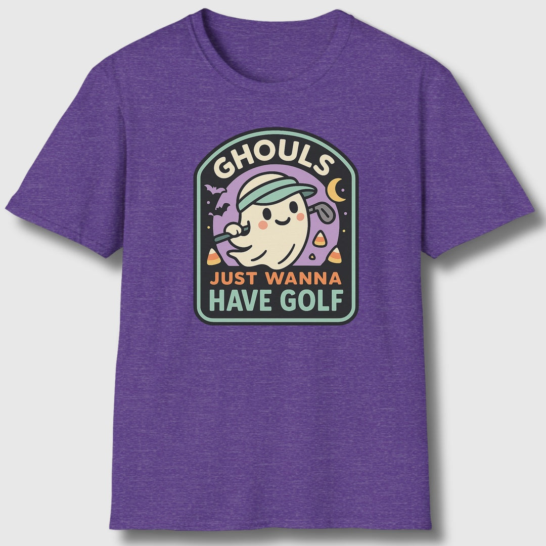 Ghouls Just Wanna Have Golf - Adult Golf T-Shirt in Heather Purple