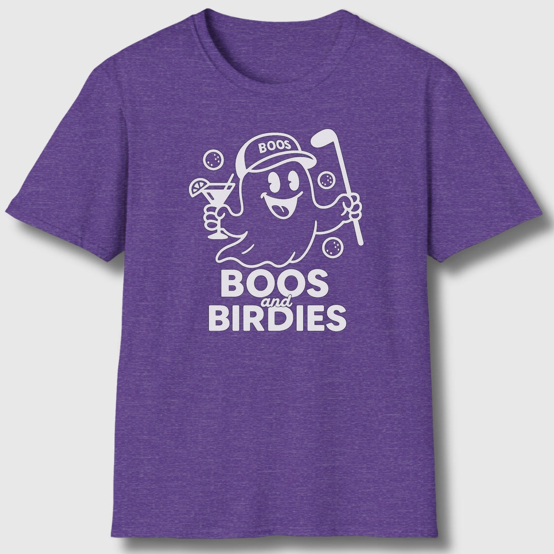 Boos and Birdies - Adult Golf T-Shirt in Heather Purple