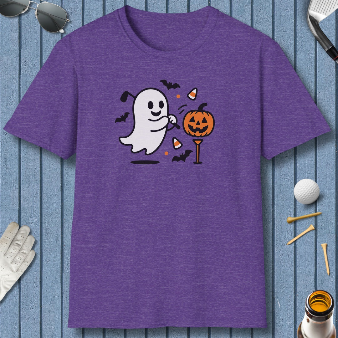 Ghost Tee Off - Adult Golf T-Shirt in Heather Purple