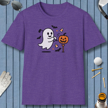 Ghost Tee Off - Adult Golf T-Shirt in Heather Purple
