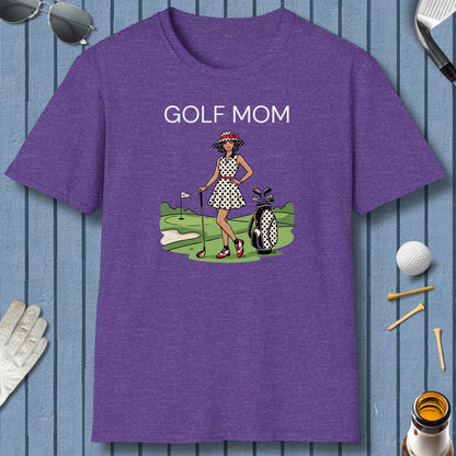 FASHIONABLE GOLF MOM, Polka Dot Dress Tee - Adult Golf T-Shirt in Heather Purple