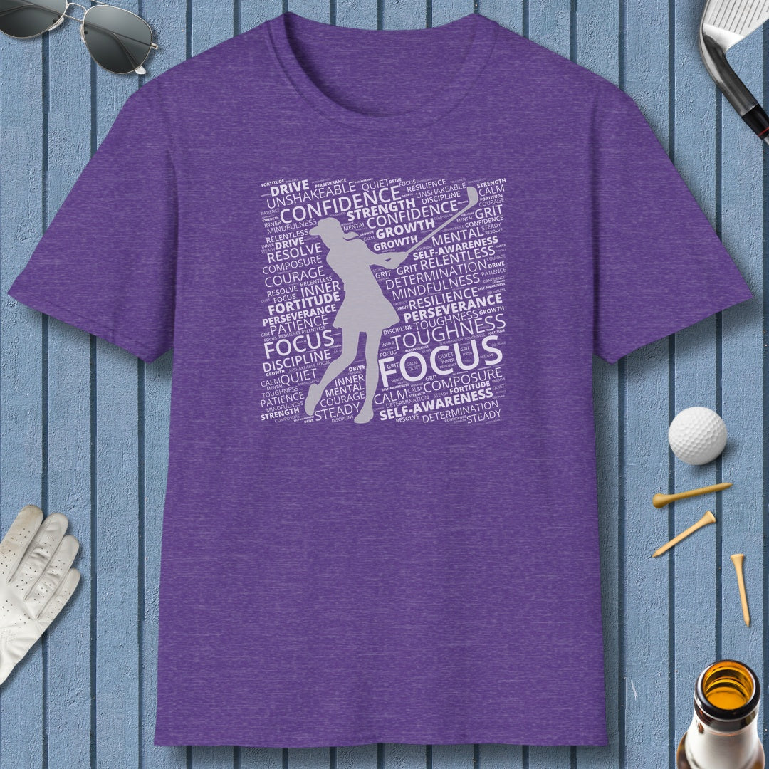 Unleash Your Mental Game (Female) - Adult Golf T-Shirt in Heather Purple