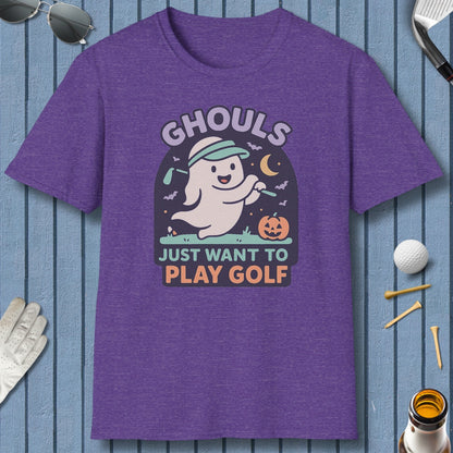 Ghouls Just Wanna Play Golf - Adult Golf T-Shirt in Heather Purple