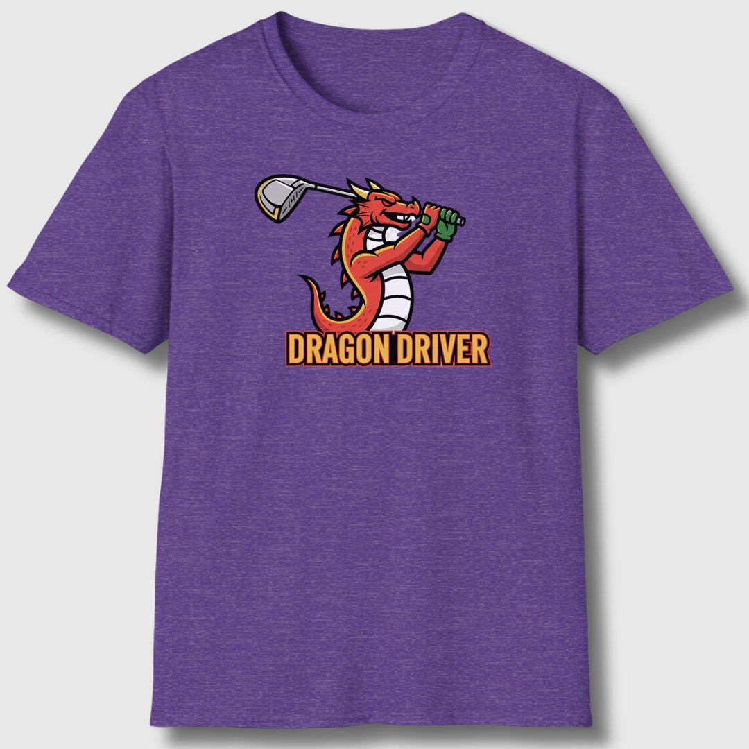 Dragon Driver - Adult Golf T-Shirt in Heather Purple