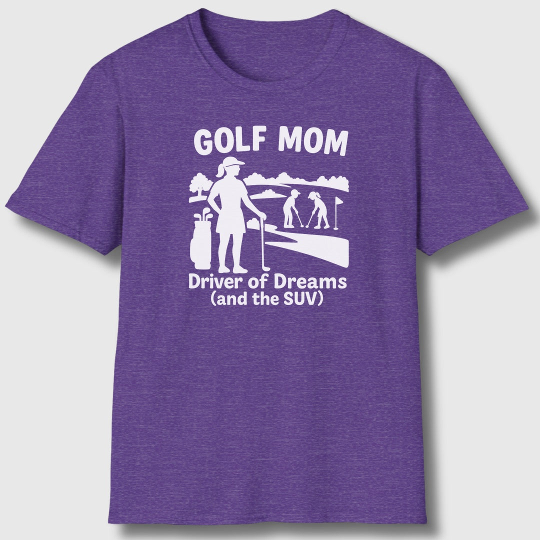 Golf Mom - Adult Golf T-Shirt in Heather Purple