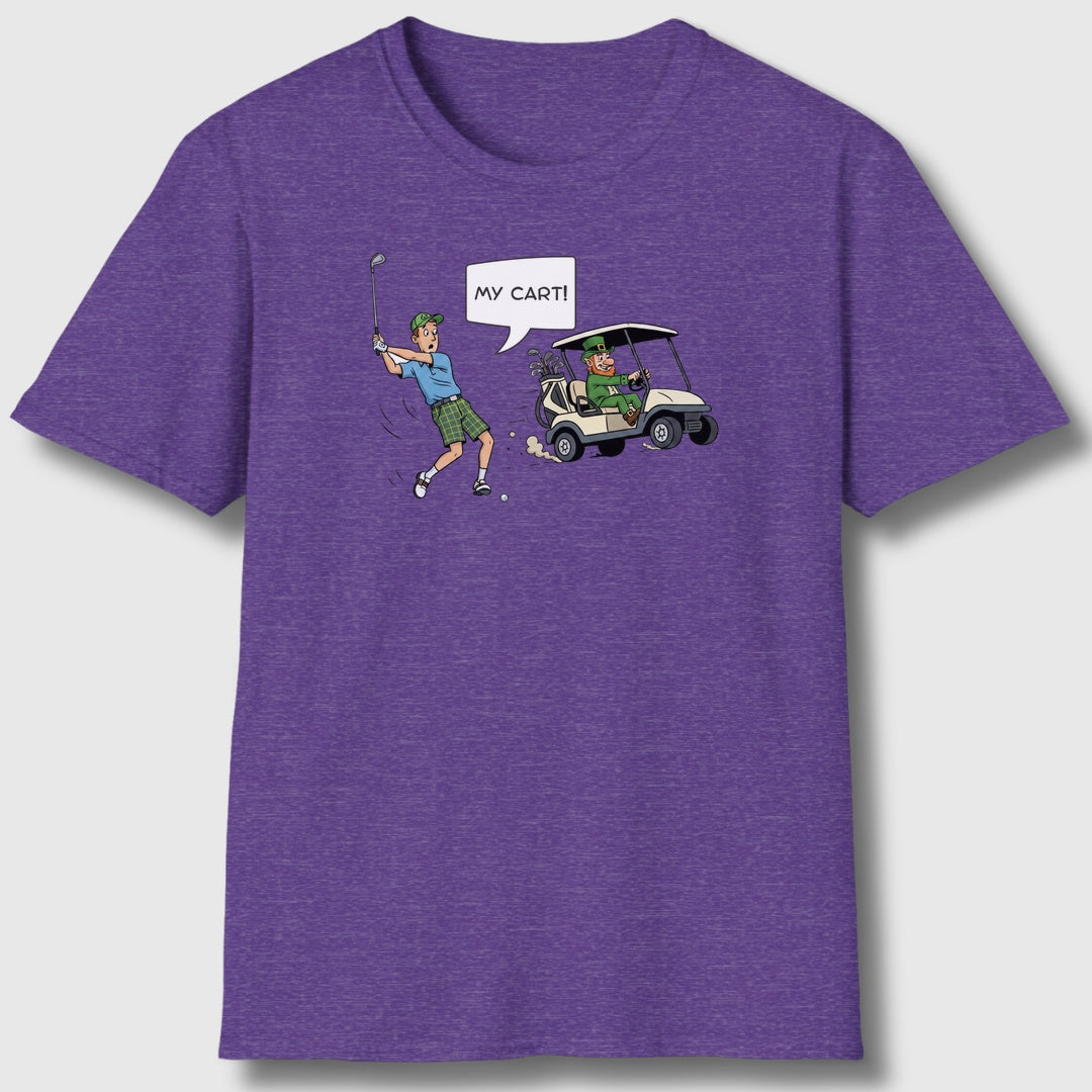My Cart! - Adult Golf T-Shirt in Heather Purple