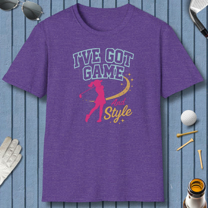 I've Got Game And Style - Adult Golf T-Shirt in Heather Purple