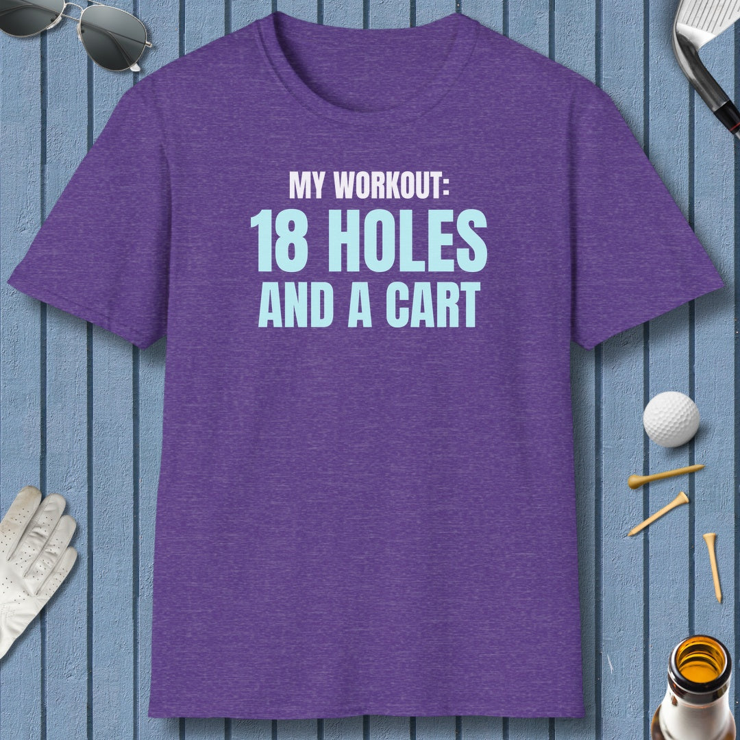 My Workout: 18 Holes - Adult Golf T-Shirt in Heather Purple
