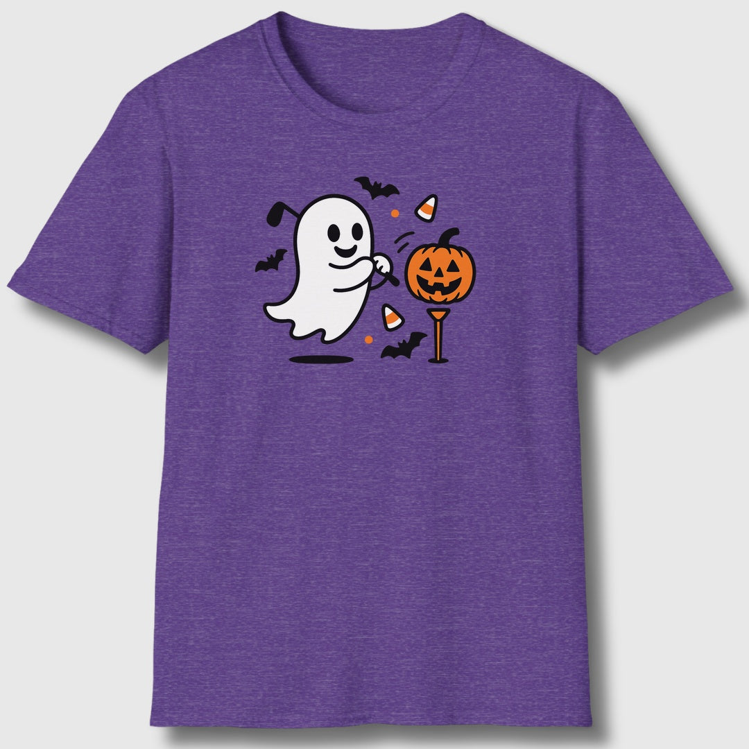 Ghost Tee Off - Adult Golf T-Shirt in Heather Purple