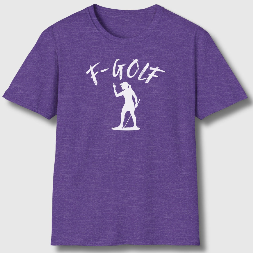 F-Golf (Female) - Adult Golf T-Shirt in Heather Purple