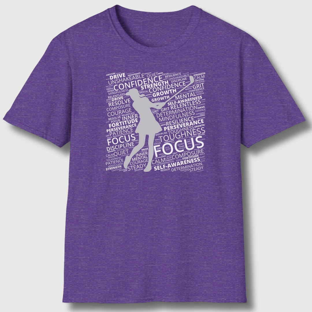 Unleash Your Mental Game (Female) - Adult Golf T-Shirt in Heather Purple