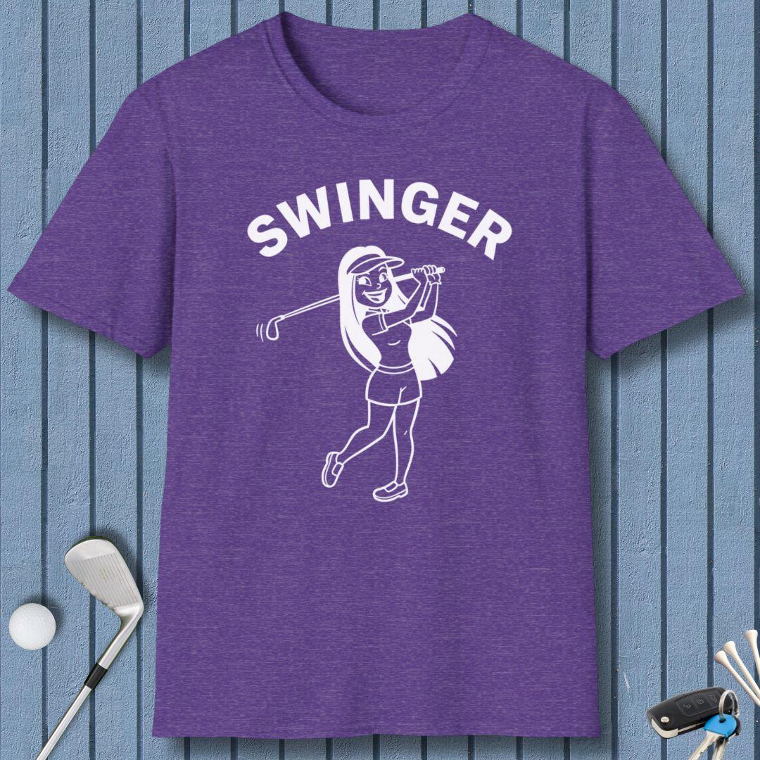 Retro “Swinger” Women’s Golf T-Shirt – Funny Vintage Golf Design