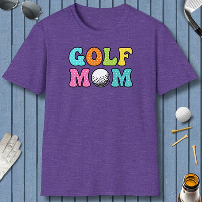 BUBBLY GOLF MOM, Polka Dot Pop - Adult Golf T-Shirt in Heather Purple