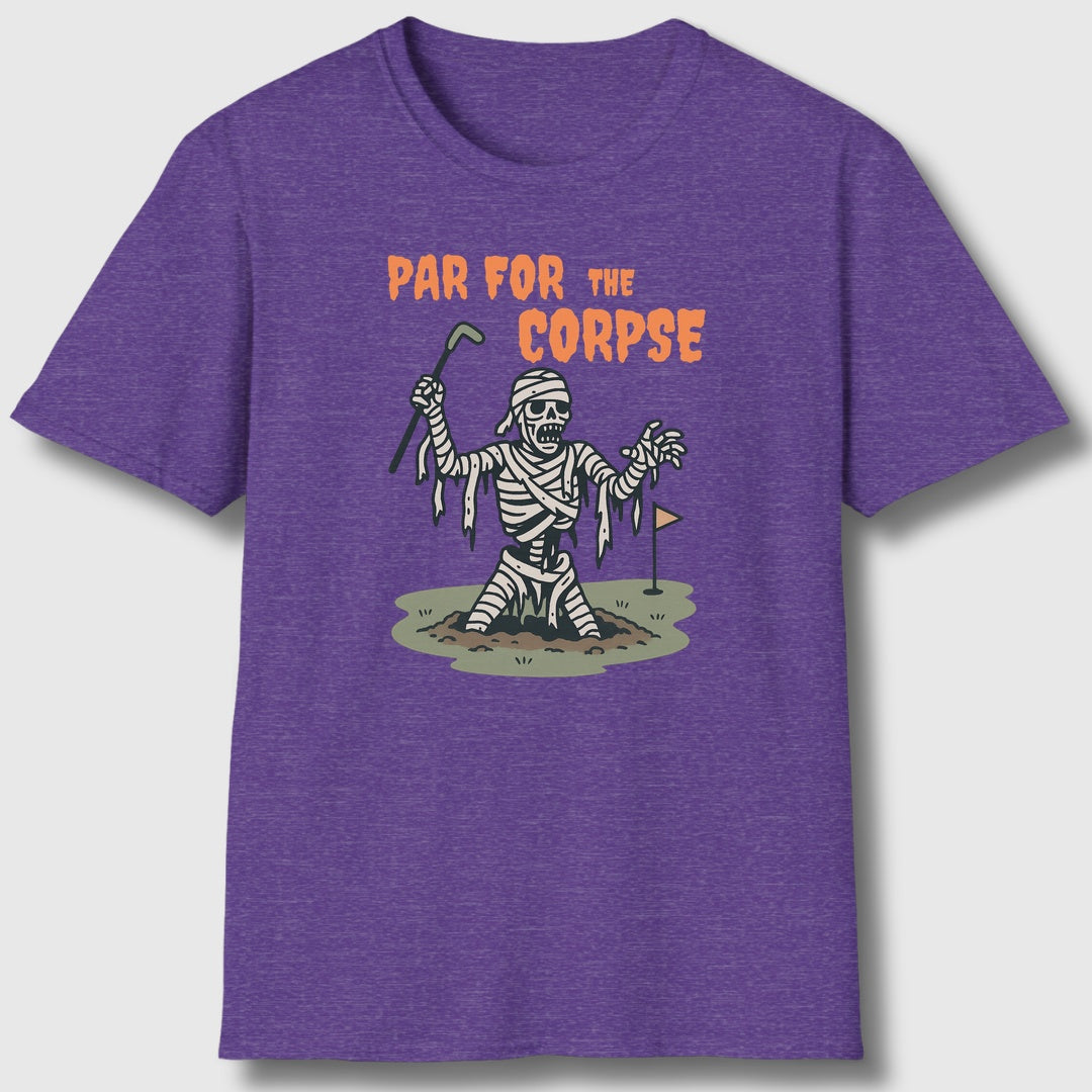Par for the Corpse - Adult Golf T-Shirt in Heather Purple