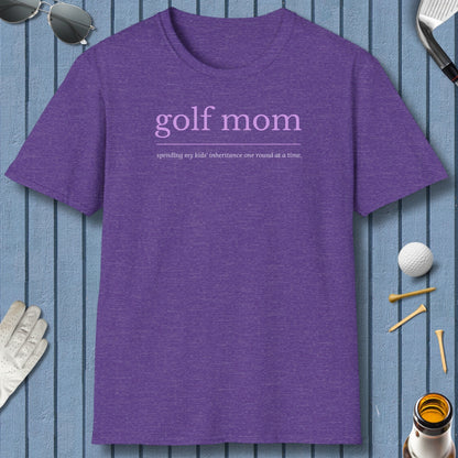 Golf Mom: Inheritance - Adult Golf T-Shirt in Heather Purple