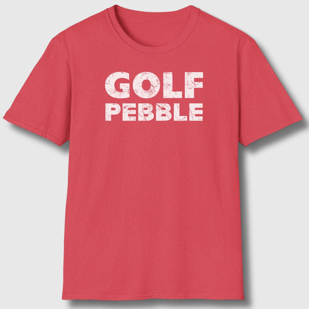 Golf Pebble - Adult Golf T-Shirt in Heather Red