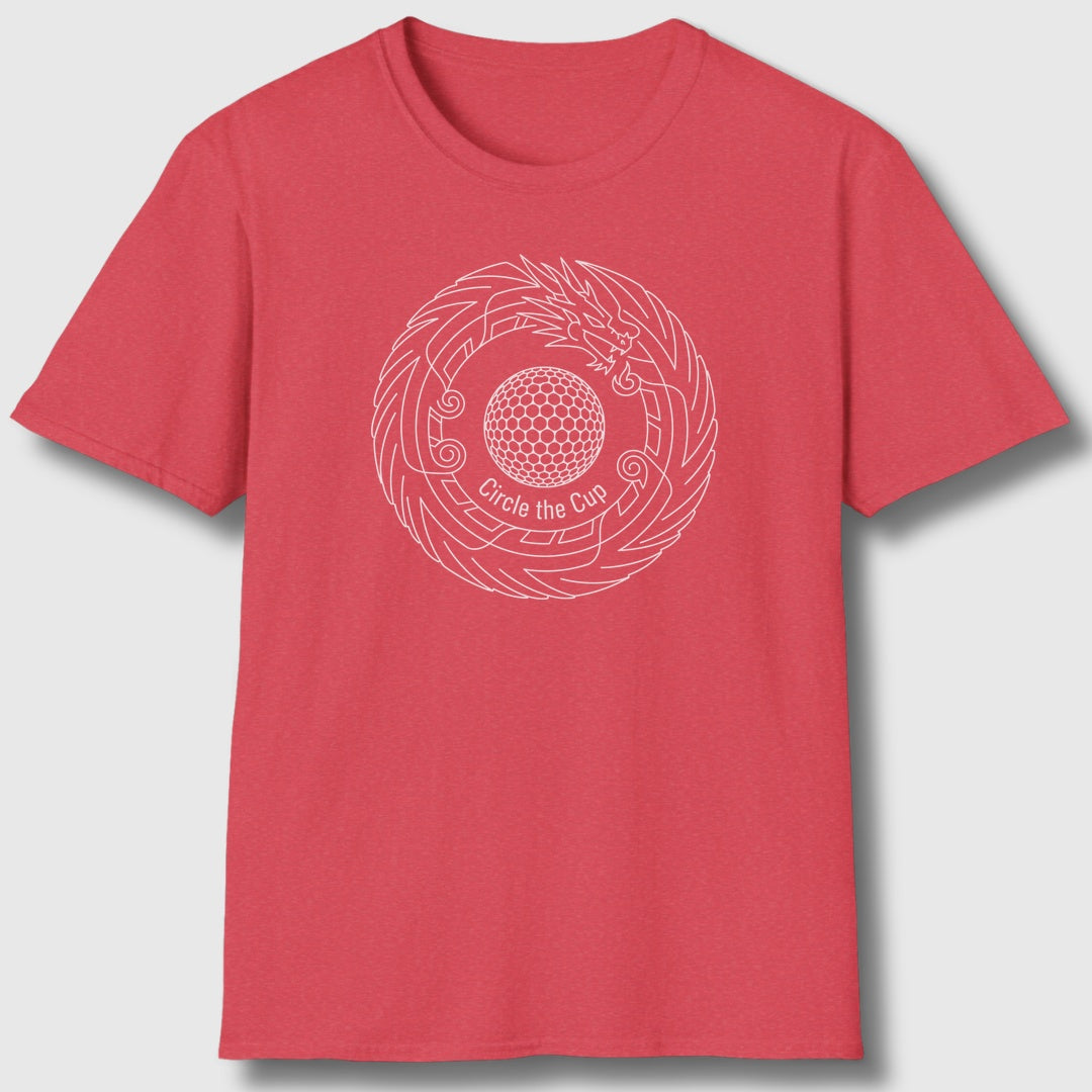 Circle the Cup - Adult Golf T-Shirt in Heather Red