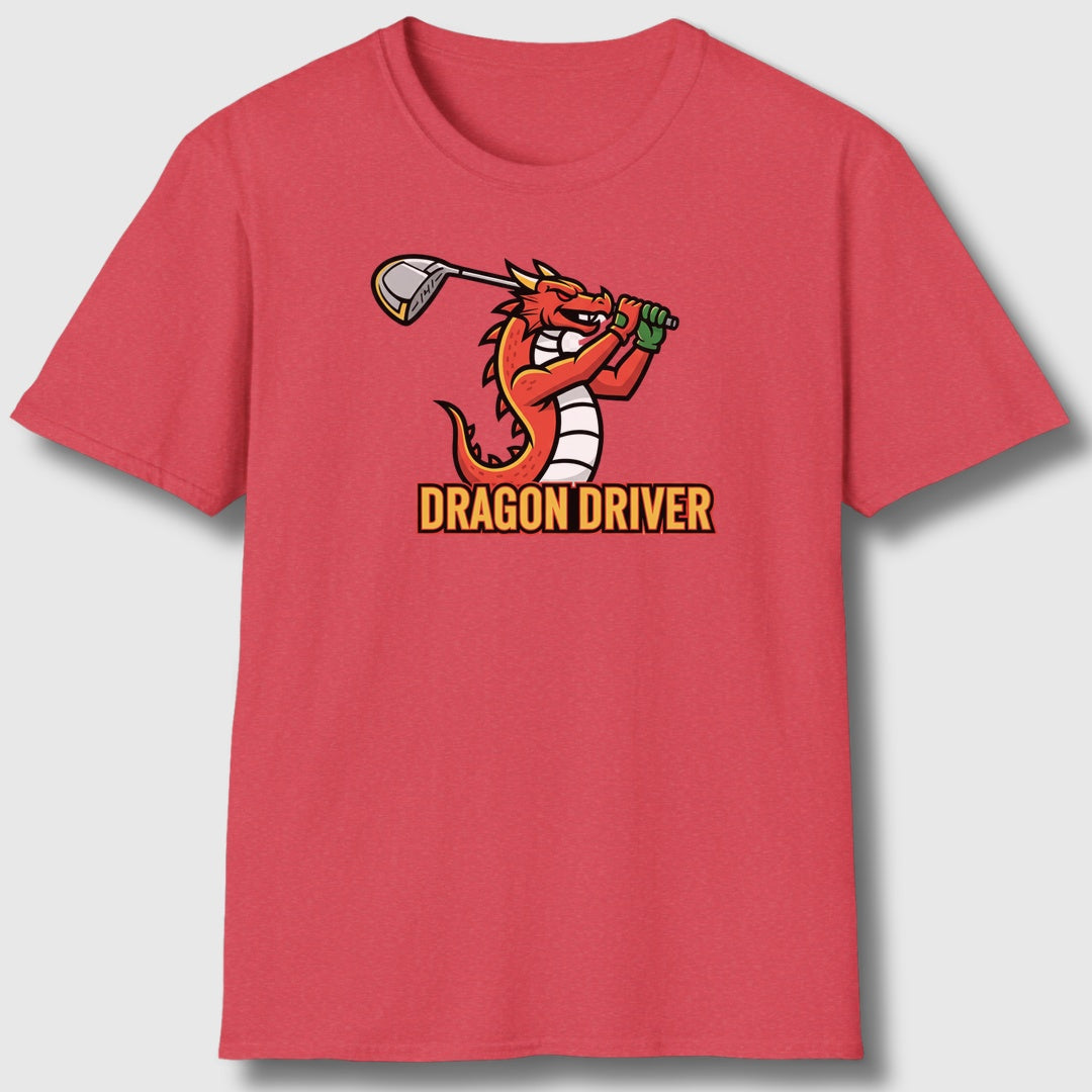 Dragon Driver - Adult Golf T-Shirt in Heather Red