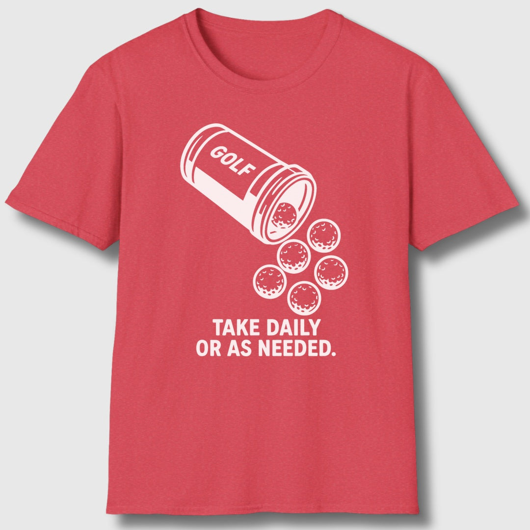 Golf Prescription - Adult Golf T-Shirt in Heather Red