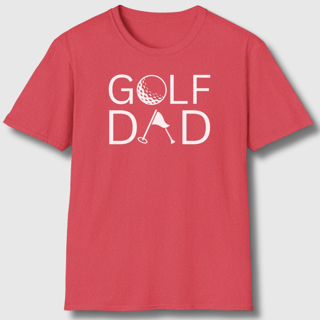 Golf Dad - Adult Golf T-Shirt in Heather Red
