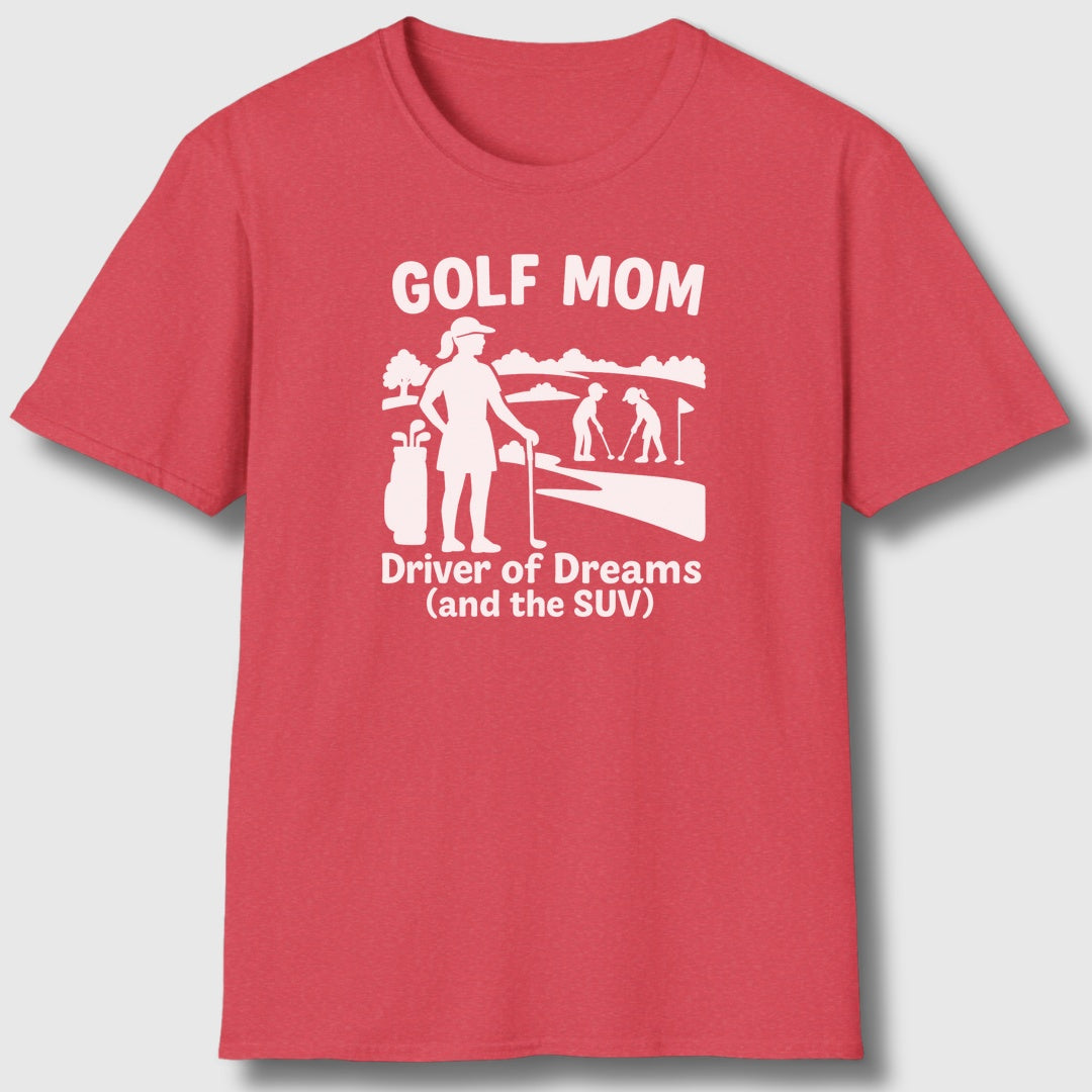 Golf Mom - Adult Golf T-Shirt in Heather Red