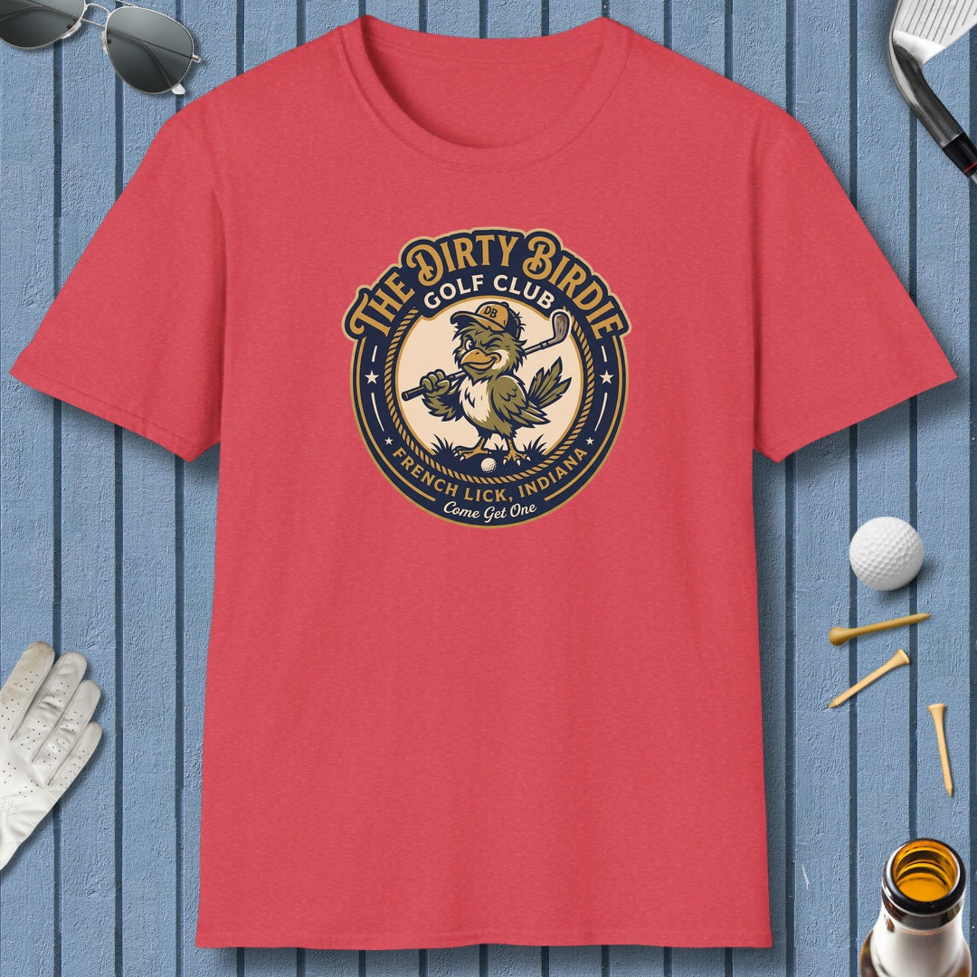 The Dirty Birdie Golf Club - French Lick, Indiana - Adult Golf T-Shirt in Heather Red