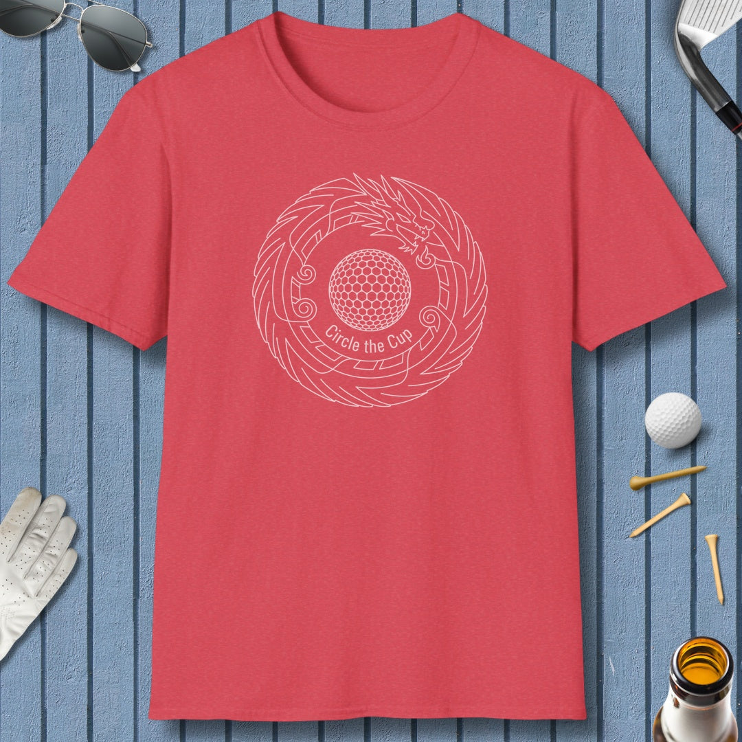 Circle the Cup - Adult Golf T-Shirt in Heather Red