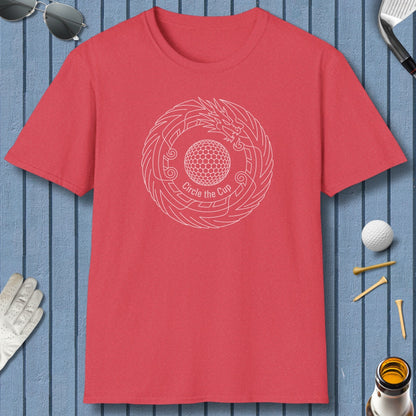 Circle the Cup - Adult Golf T-Shirt in Heather Red
