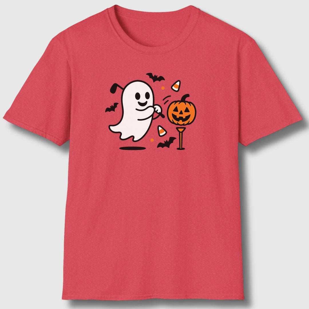 Ghost Tee Off - Adult Golf T-Shirt in Heather Red
