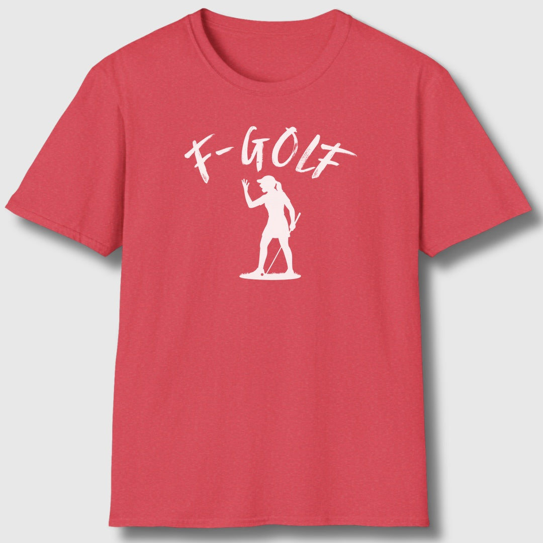 F-Golf (Female) - Adult Golf T-Shirt in Heather Red