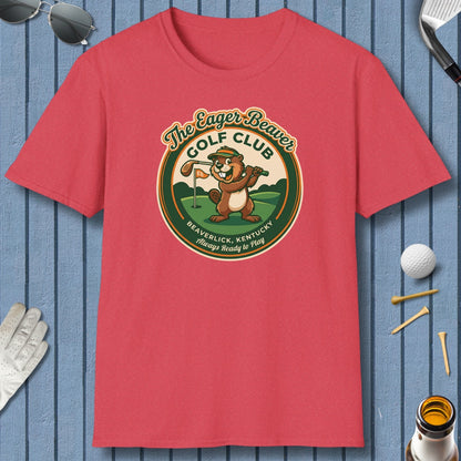 THE EAGER BEAVER GOLF CLUB - Adult Golf T-Shirt in Heather Red
