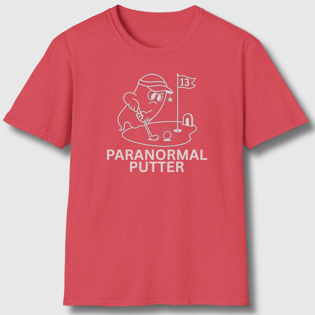 Paranormal Putter - Adult Golf T-Shirt in Heather Red