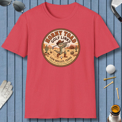 Horny Toad Golf Links - Lick Skillet, Texas - Adult Golf T-Shirt in Heather Red