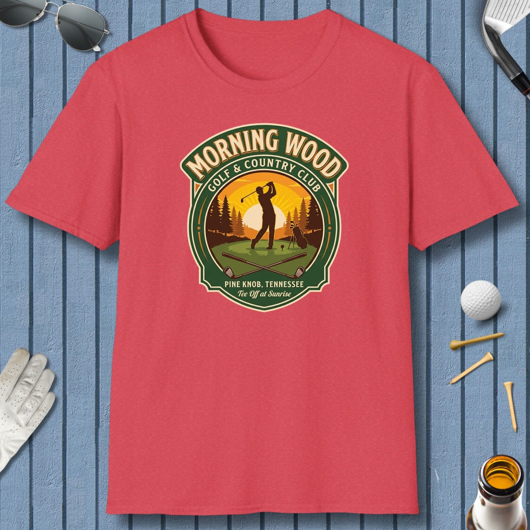 MORNING WOOD GOLF & COUNTRY CLUB - Adult Golf T-Shirt in Heather Red