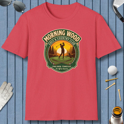 MORNING WOOD GOLF & COUNTRY CLUB - Adult Golf T-Shirt in Heather Red