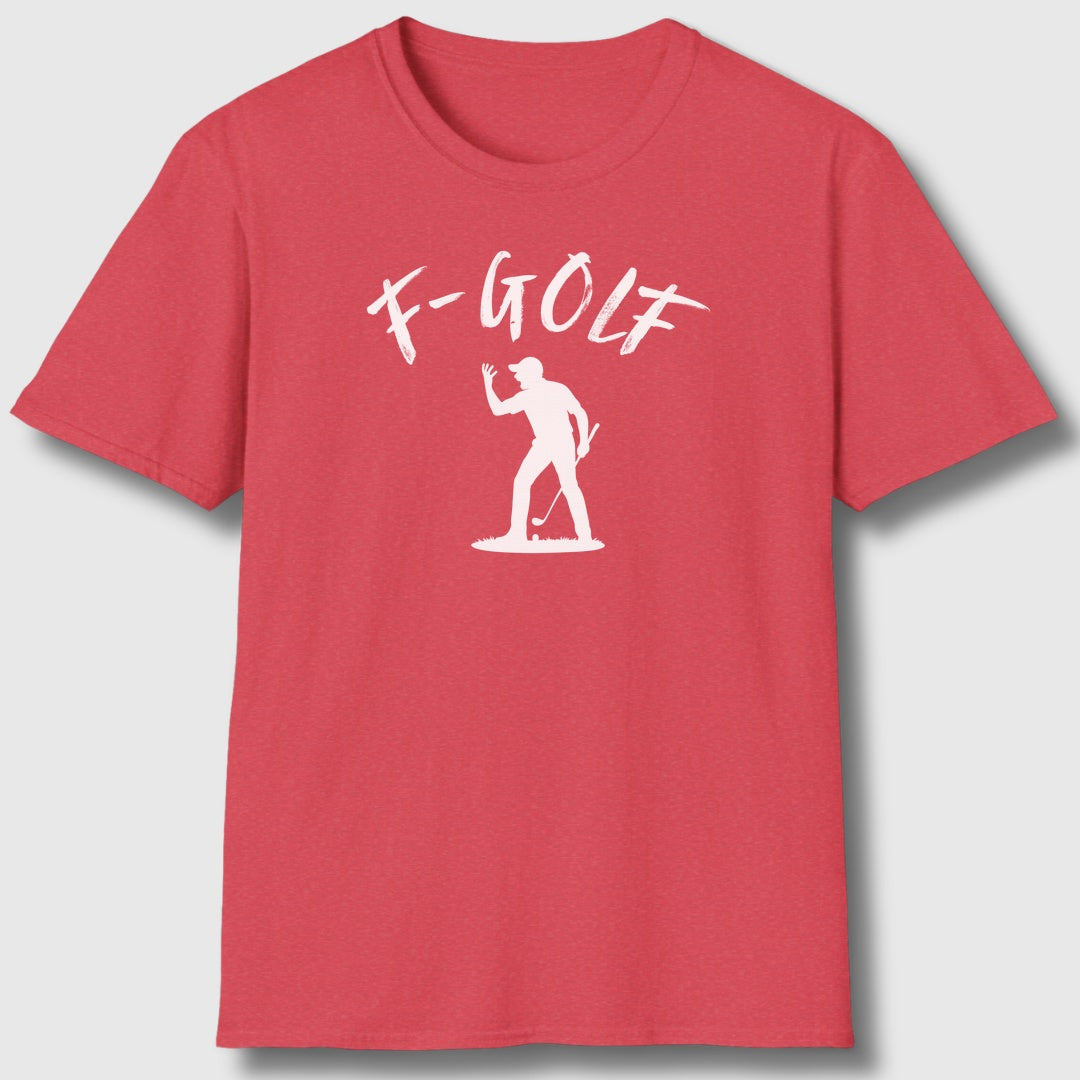 F-Golf (Male) - Adult Golf T-Shirt in Heather Red