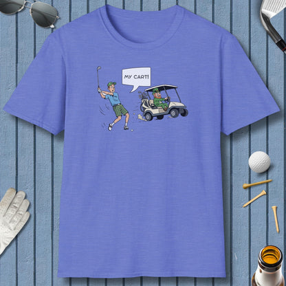 My Cart! - Adult Golf T-Shirt in Heather Royal