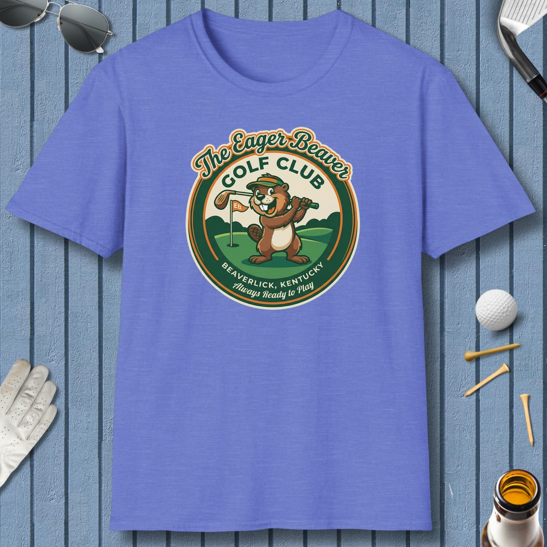 THE EAGER BEAVER GOLF CLUB - Adult Golf T-Shirt in Heather Royal