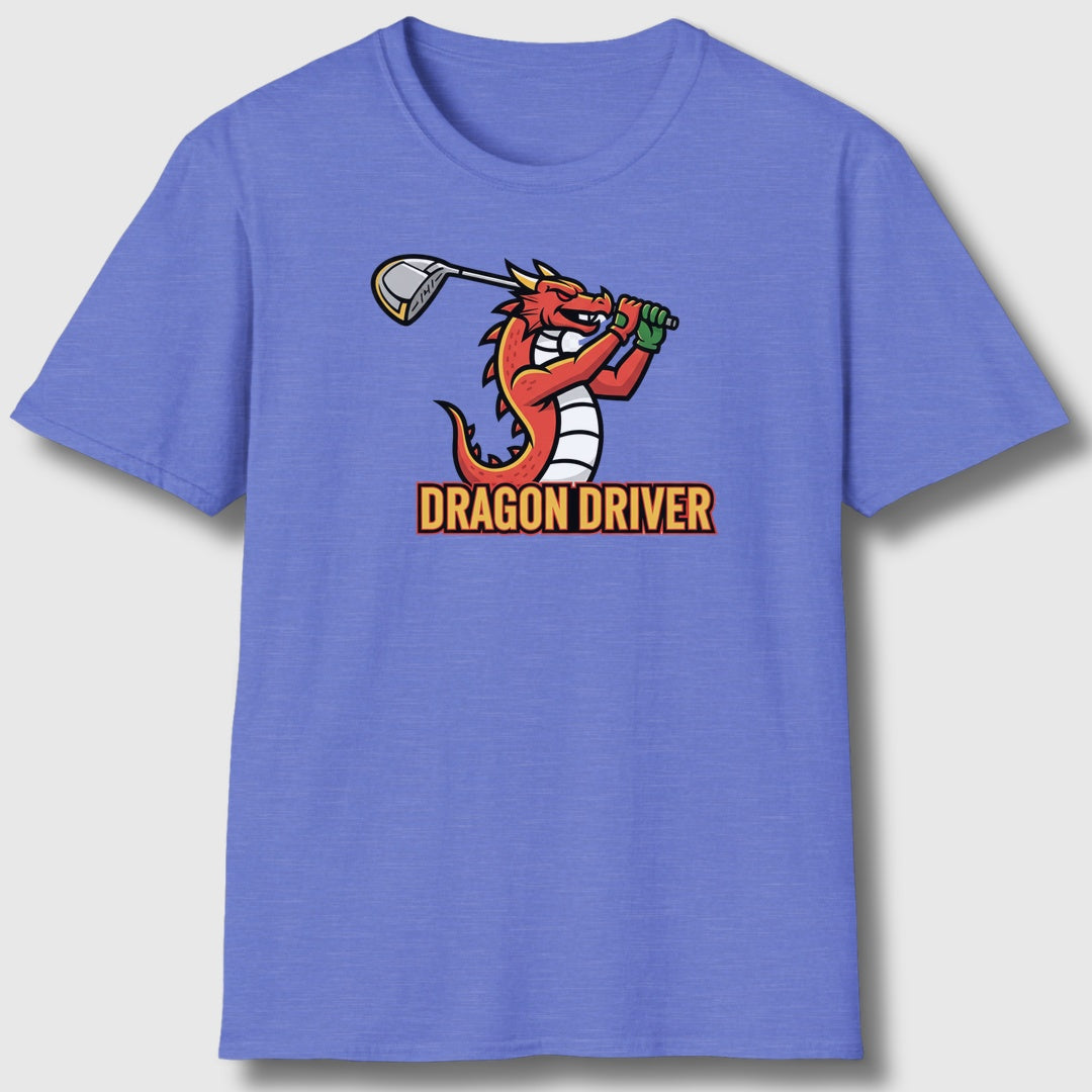 Dragon Driver - Adult Golf T-Shirt in Heather Royal