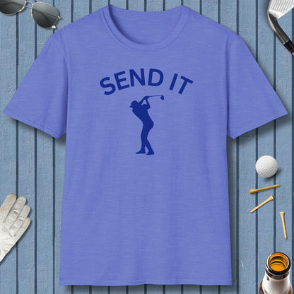 SEND IT (Male) - Adult Golf T-Shirt in Heather Royal