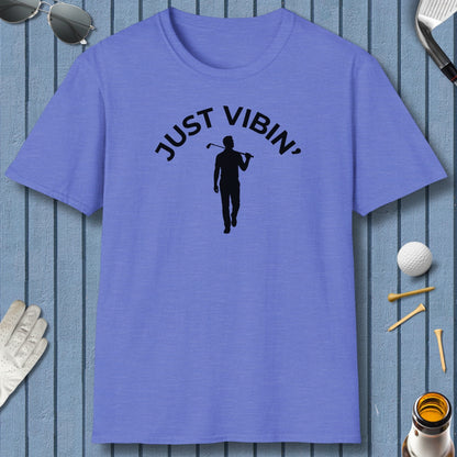Just Vibin' - Adult Golf T-Shirt in Heather Royal