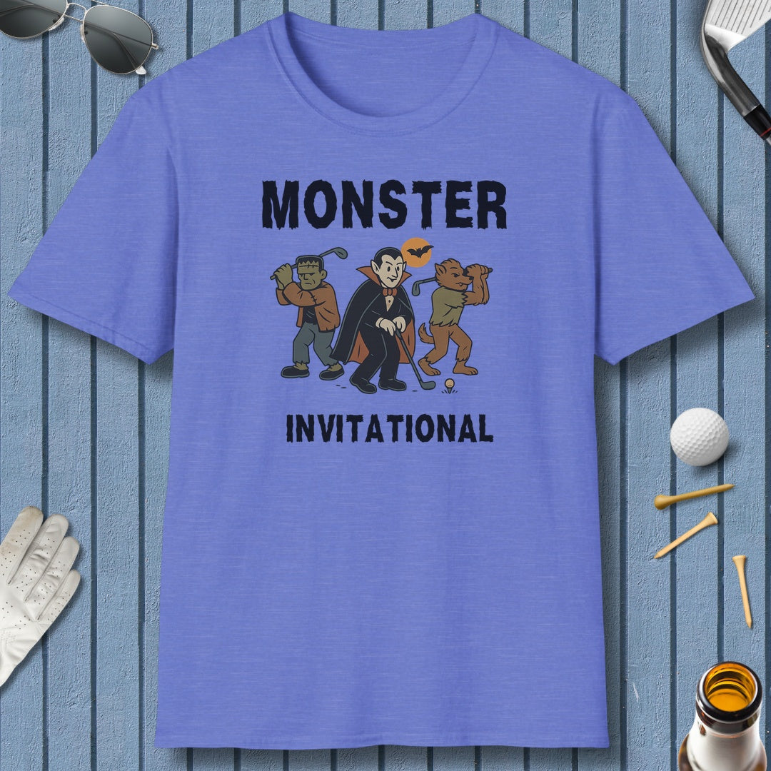 Monster Invitational - Adult Golf T-Shirt in Heather Royal