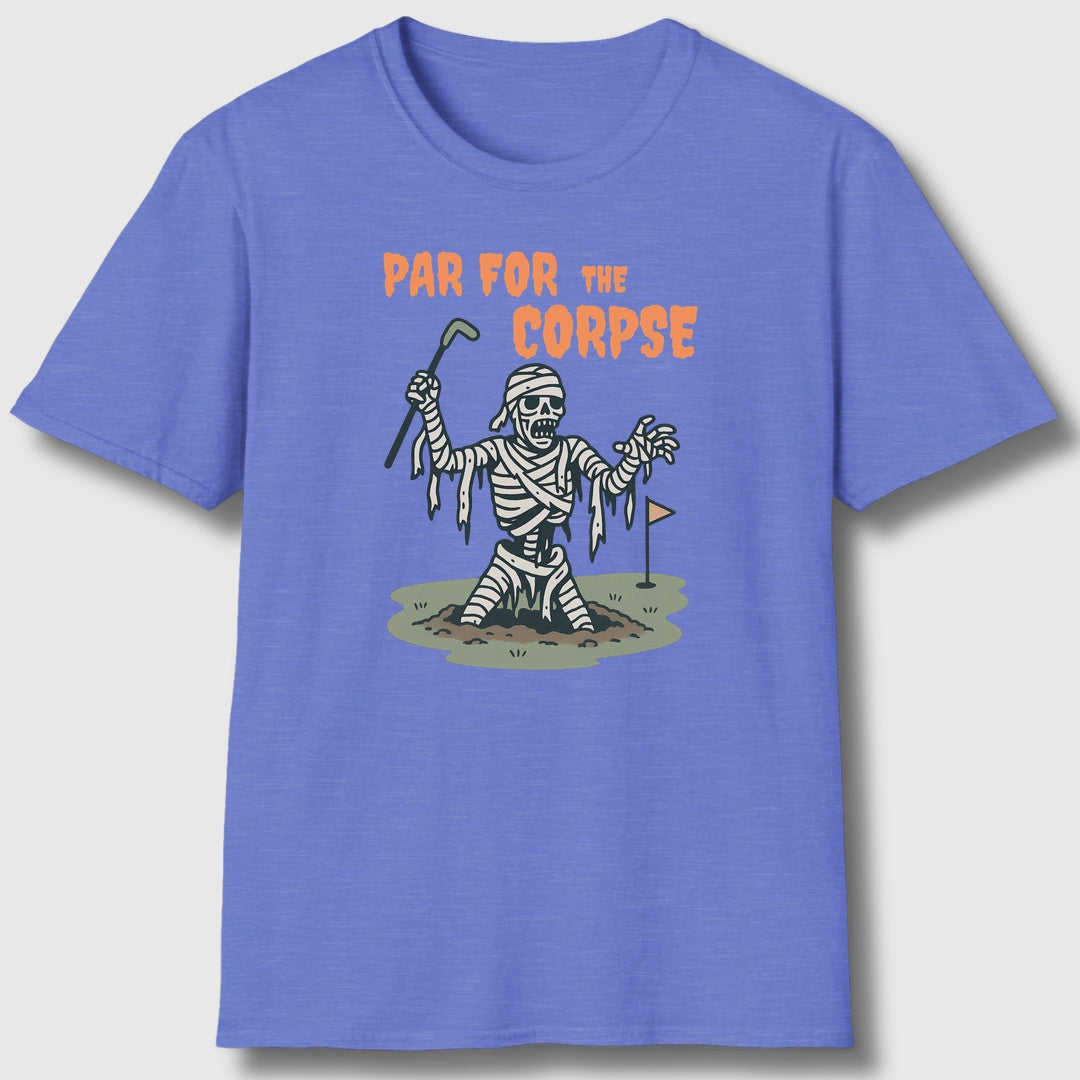 Par for the Corpse - Adult Golf T-Shirt in Heather Royal