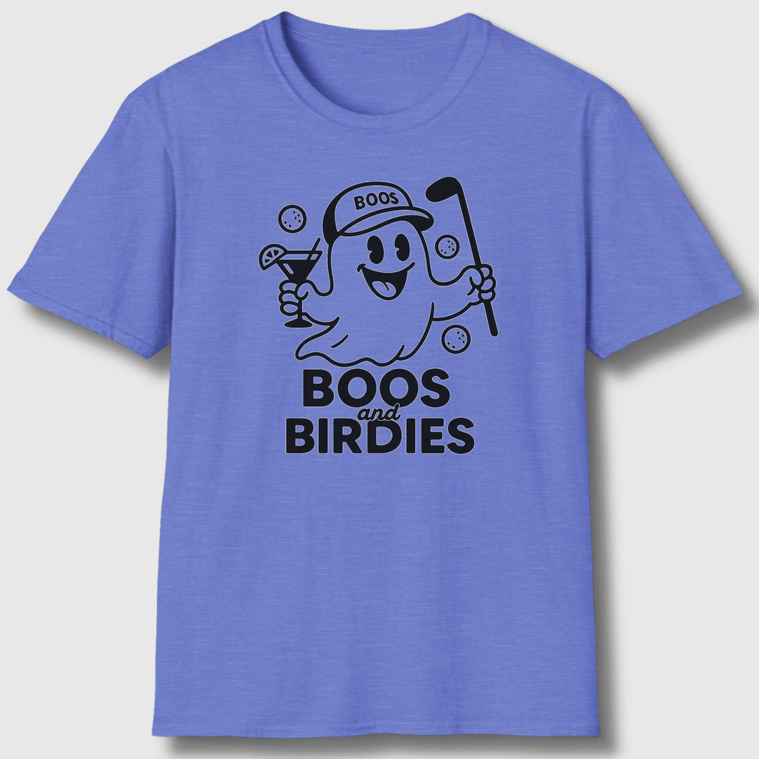 Boos and Birdies - Adult Golf T-Shirt in Heather Royal